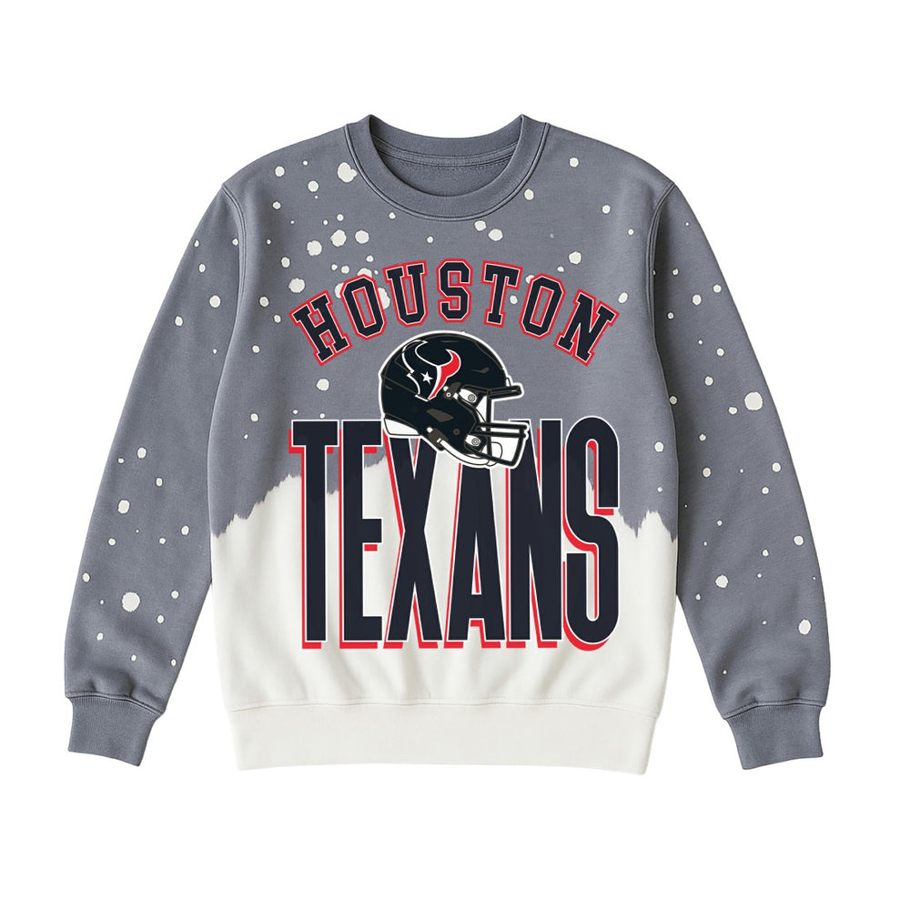 Houston Texans Gameday Couture Women's Arch Rivals Faded Wash Sweatshirt - Gray Sweatshirts