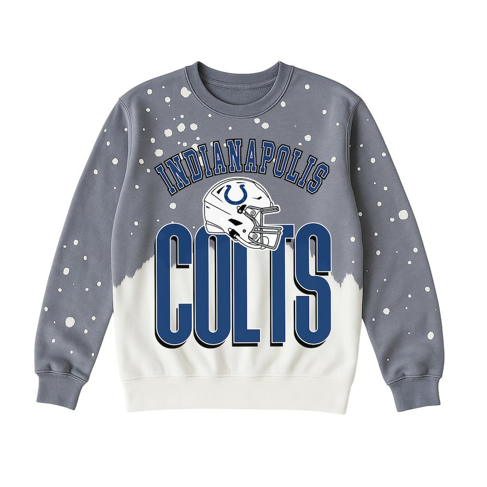 Indianapolis Colts Gameday Couture Women's Arch Rivals Faded Wash Sweatshirt - Gray Sweatshirts