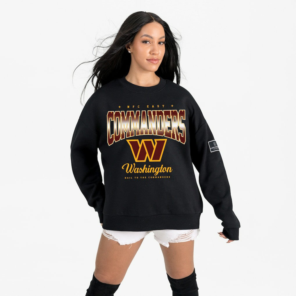 Washington Commanders Gameday Couture Women's Powerhouse Play Premium Fleece Sweatshirt - Black Sweatshirts