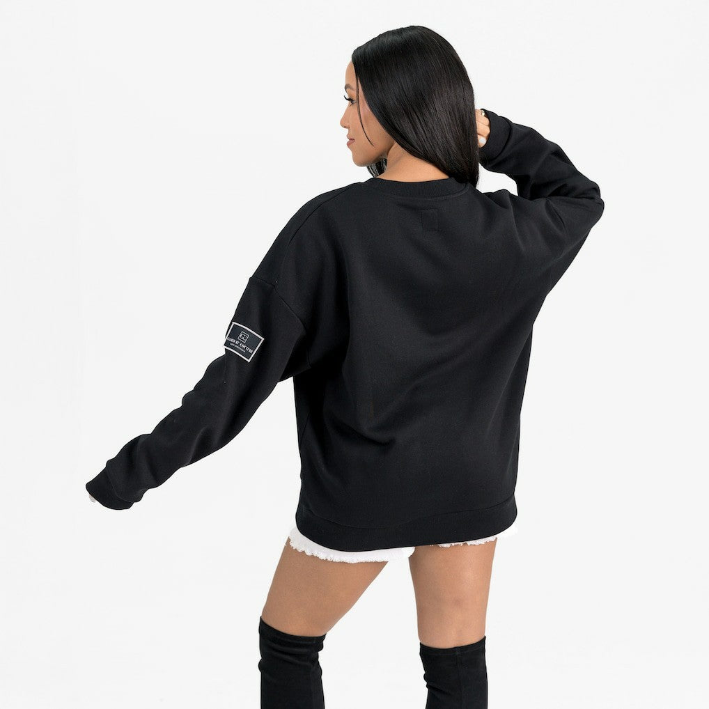 Washington Commanders Gameday Couture Women's Powerhouse Play Premium Fleece Sweatshirt - Black Sweatshirts