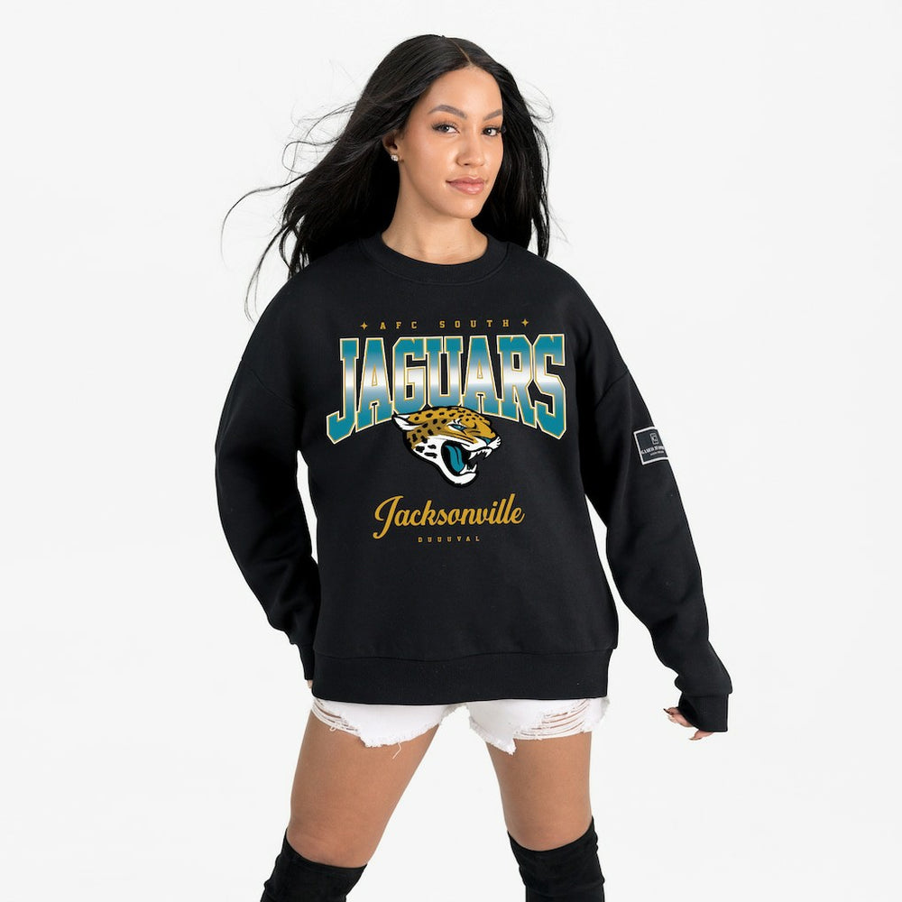 Jacksonville Jaguars Gameday Couture Women's Powerhouse Play Premium Fleece Sweatshirt - Black Sweatshirts