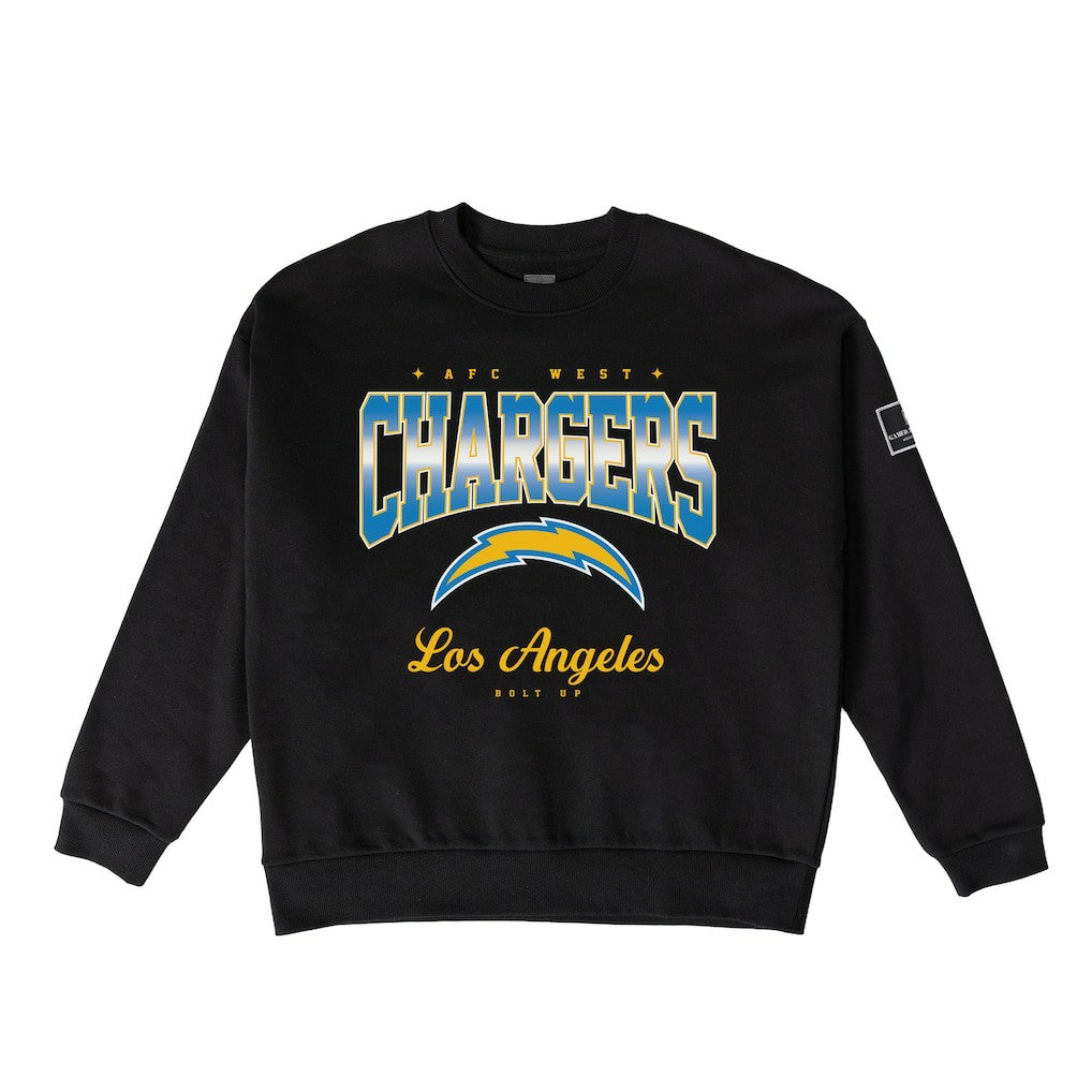 Los Angeles Chargers Gameday Couture Women's Powerhouse Play Premium Fleece Sweatshirt - Black Sweatshirts