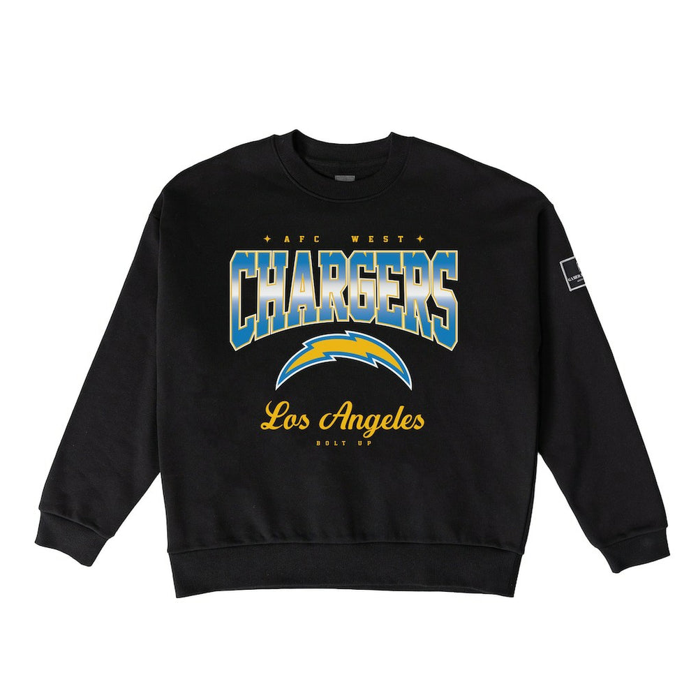 Los Angeles Chargers Gameday Couture Women's Powerhouse Play Premium Fleece Sweatshirt - Black Sweatshirts