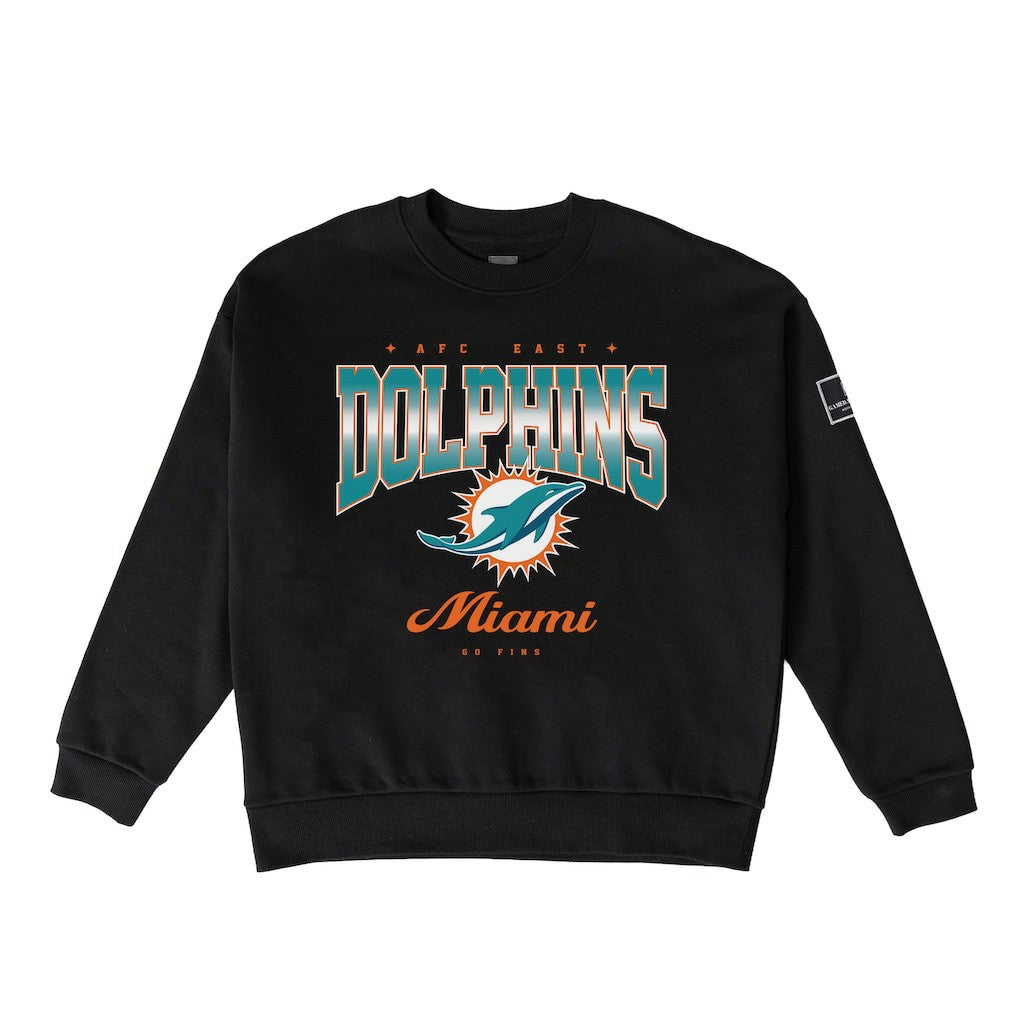 Miami Dolphins Gameday Couture Women's Powerhouse Play Premium Fleece Sweatshirt - Black Sweatshirts