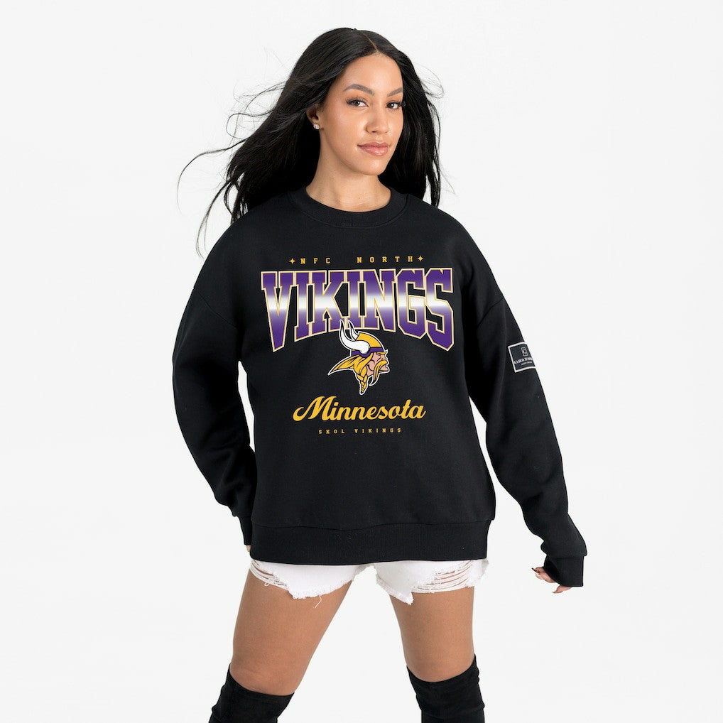 Minnesota Vikings Gameday Couture Women's Powerhouse Play Premium Fleece Sweatshirt - Black Sweatshirts