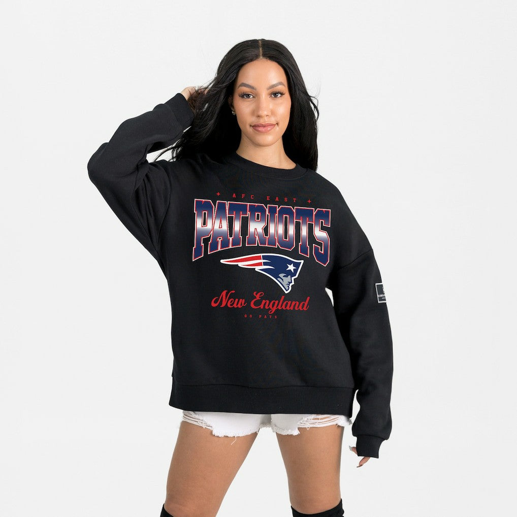 New England Patriots Gameday Couture Women's Powerhouse Play Premium Fleece Sweatshirt - Black Sweatshirts