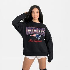 New England Patriots Gameday Couture Women's Powerhouse Play Premium Fleece Sweatshirt - Black Sweatshirts