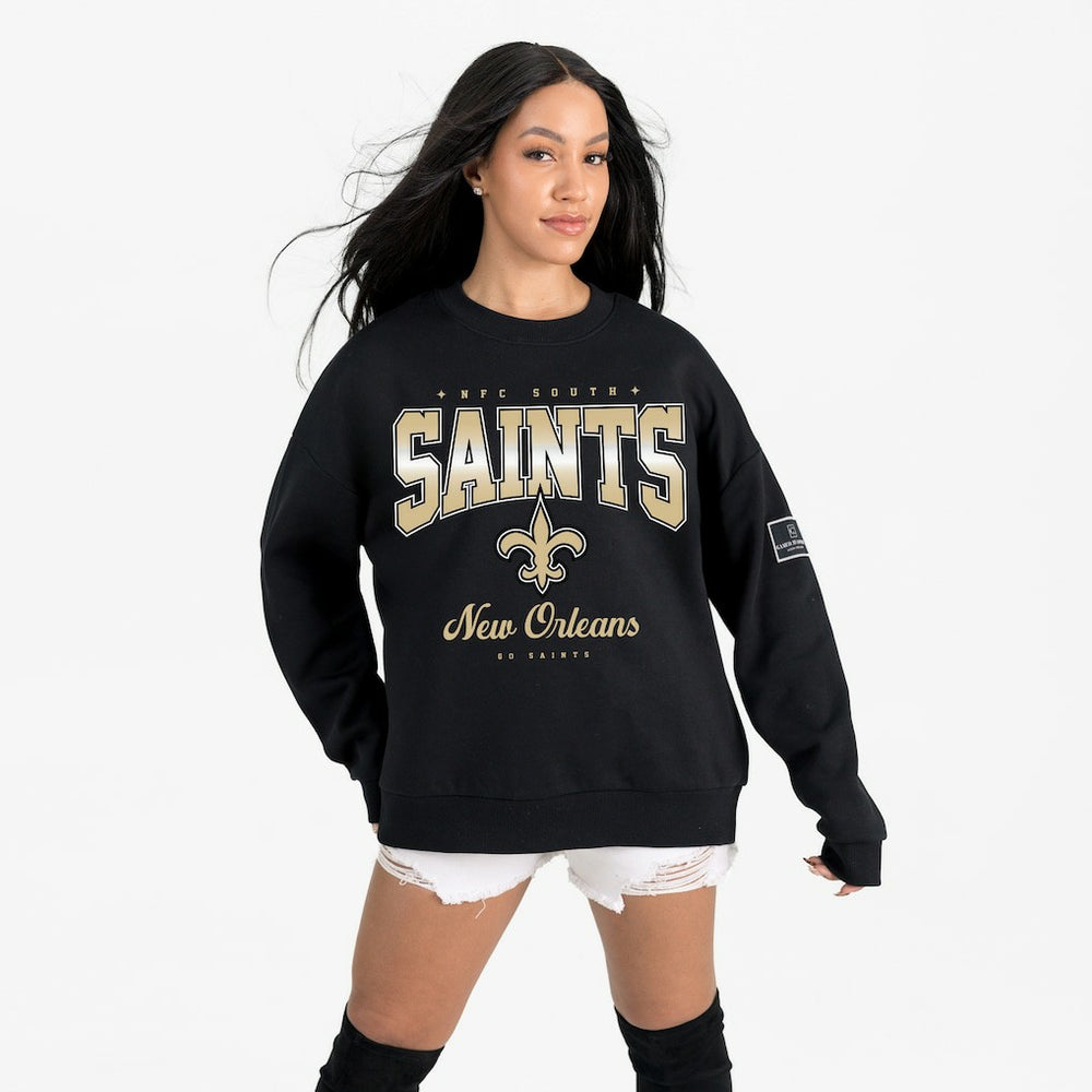 New Orleans Saints Gameday Couture Women's Powerhouse Play Premium Fleece Sweatshirt - Black Sweatshirts
