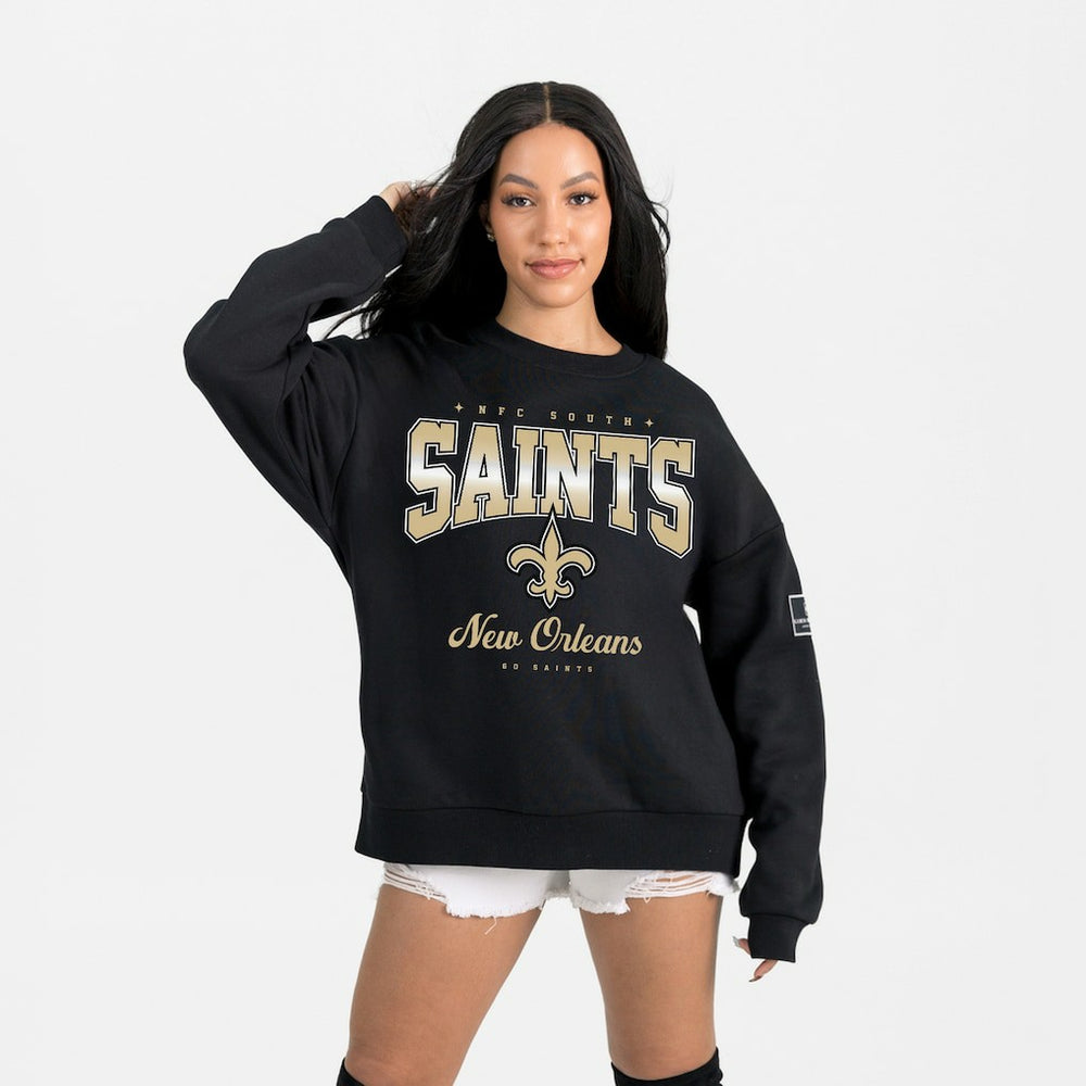 New Orleans Saints Gameday Couture Women's Powerhouse Play Premium Fleece Sweatshirt - Black Sweatshirts