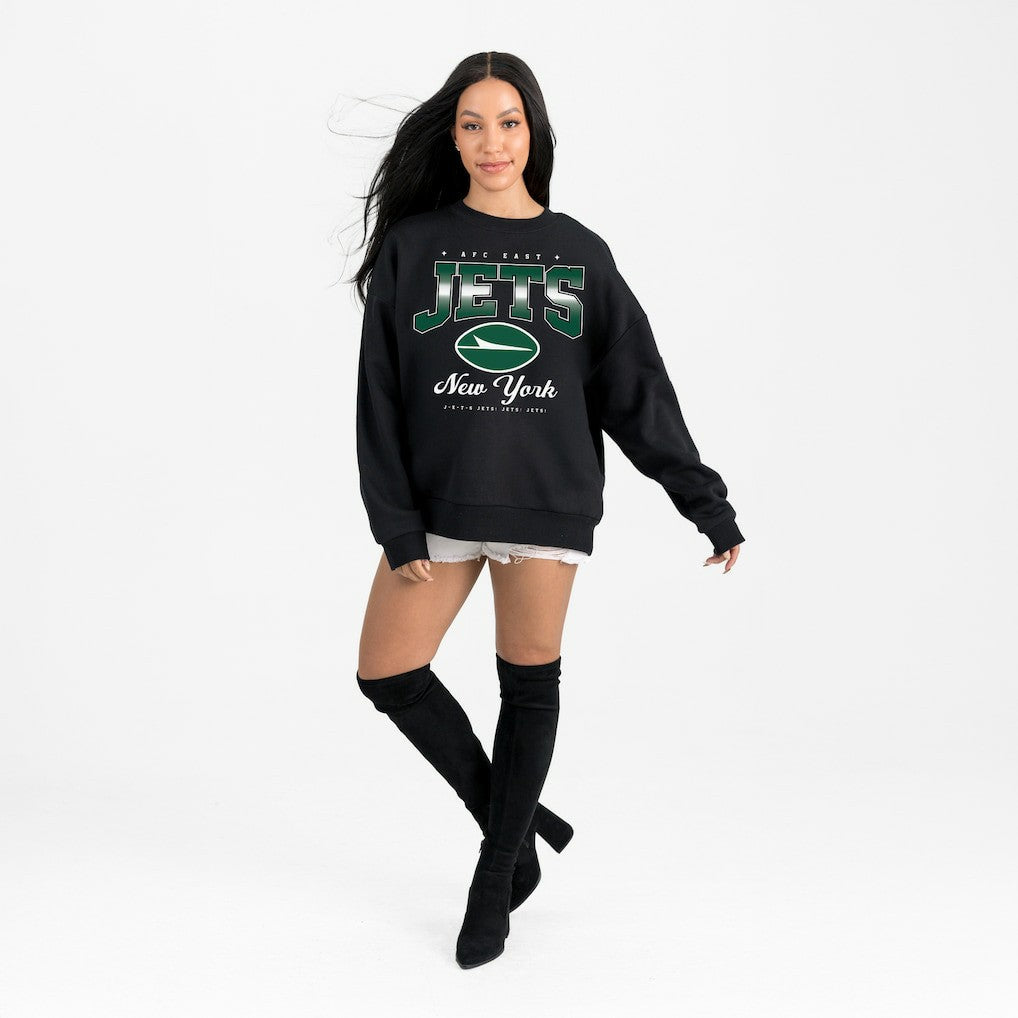 New York Jets Gameday Couture Women's Powerhouse Play Premium Fleece Sweatshirt - Black Sweatshirts