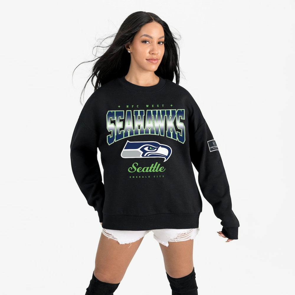 Seattle Seahawks Gameday Couture Women's Powerhouse Play Premium Fleece Sweatshirt - Black Sweatshirts