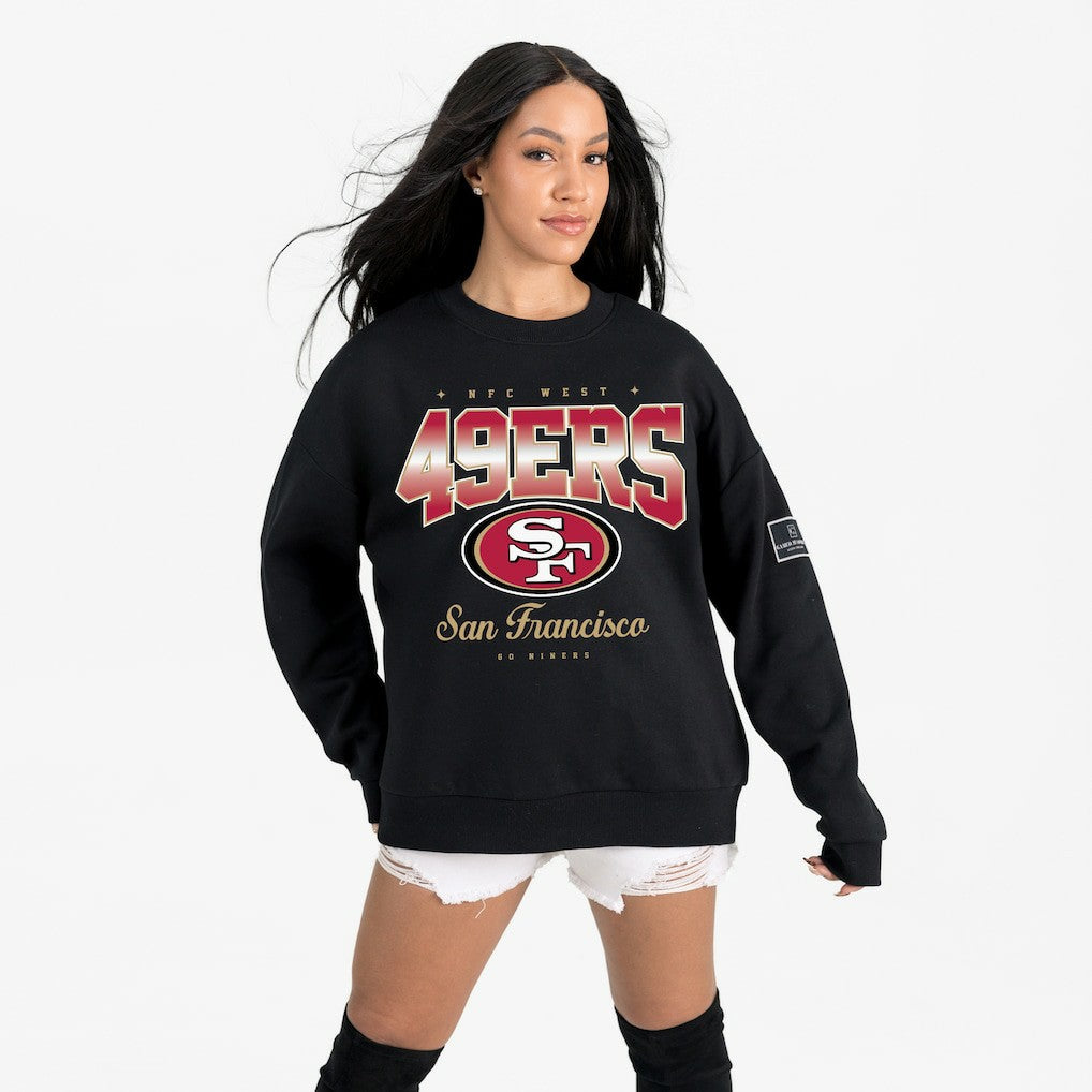 San Francisco 49ers Gameday Couture Women's Powerhouse Play Premium Fleece Sweatshirt - Black Sweatshirts