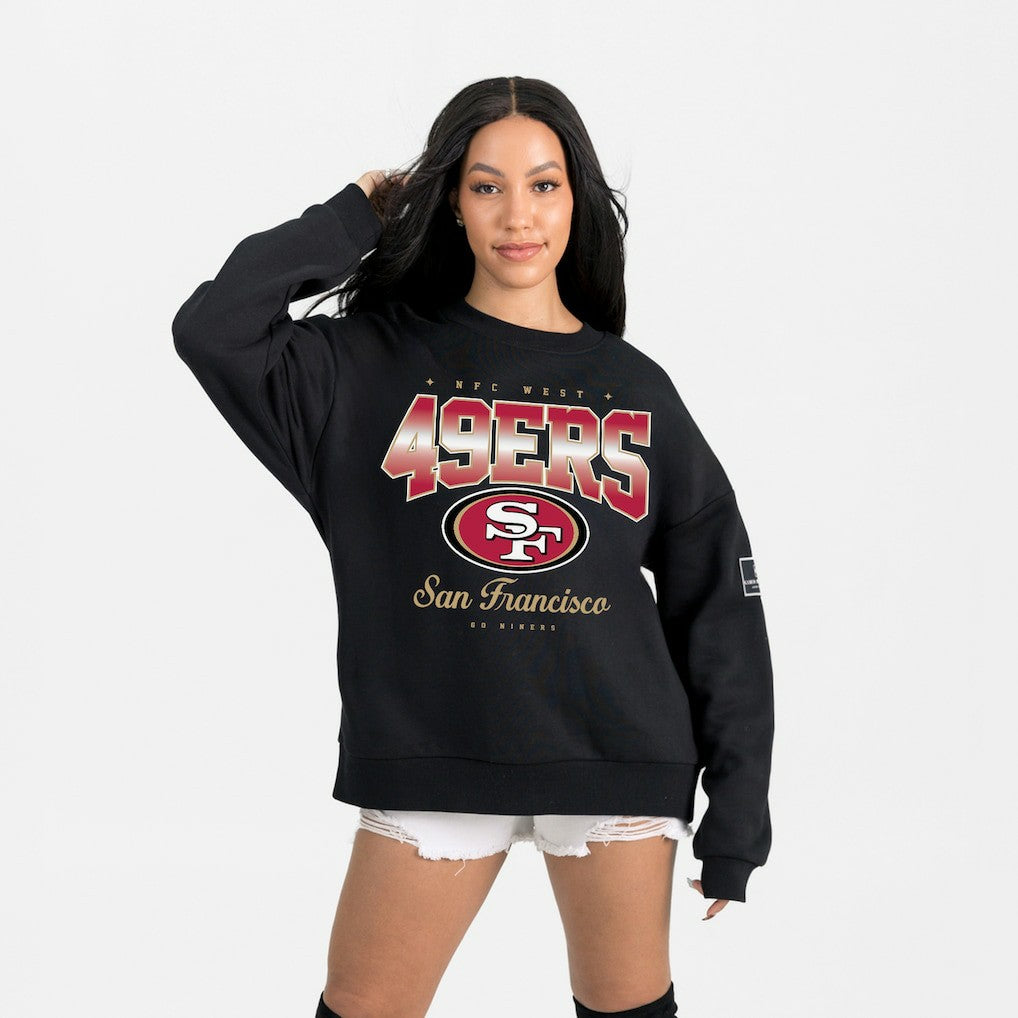 San Francisco 49ers Gameday Couture Women's Powerhouse Play Premium Fleece Sweatshirt - Black Sweatshirts