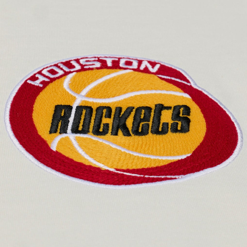 Houston Rockets Hardwood Classics Chainstitch Premium T-Shirt Cream - Mitchell & Ness