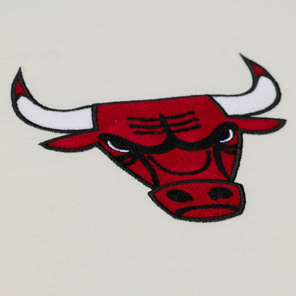 Chicago Bulls Hardwood Classics Chainstitch Premium T-Shirt Cream - Mitchell & Ness