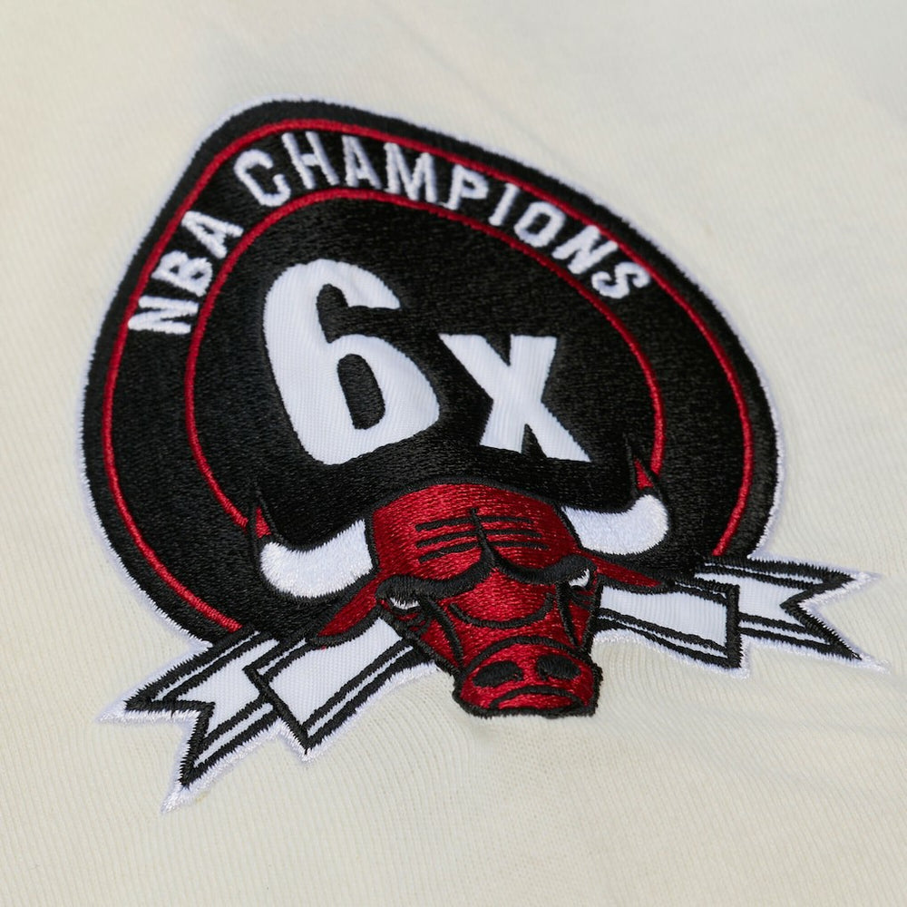 Chicago Bulls Hardwood Classics Chainstitch Premium T-Shirt Cream - Mitchell & Ness