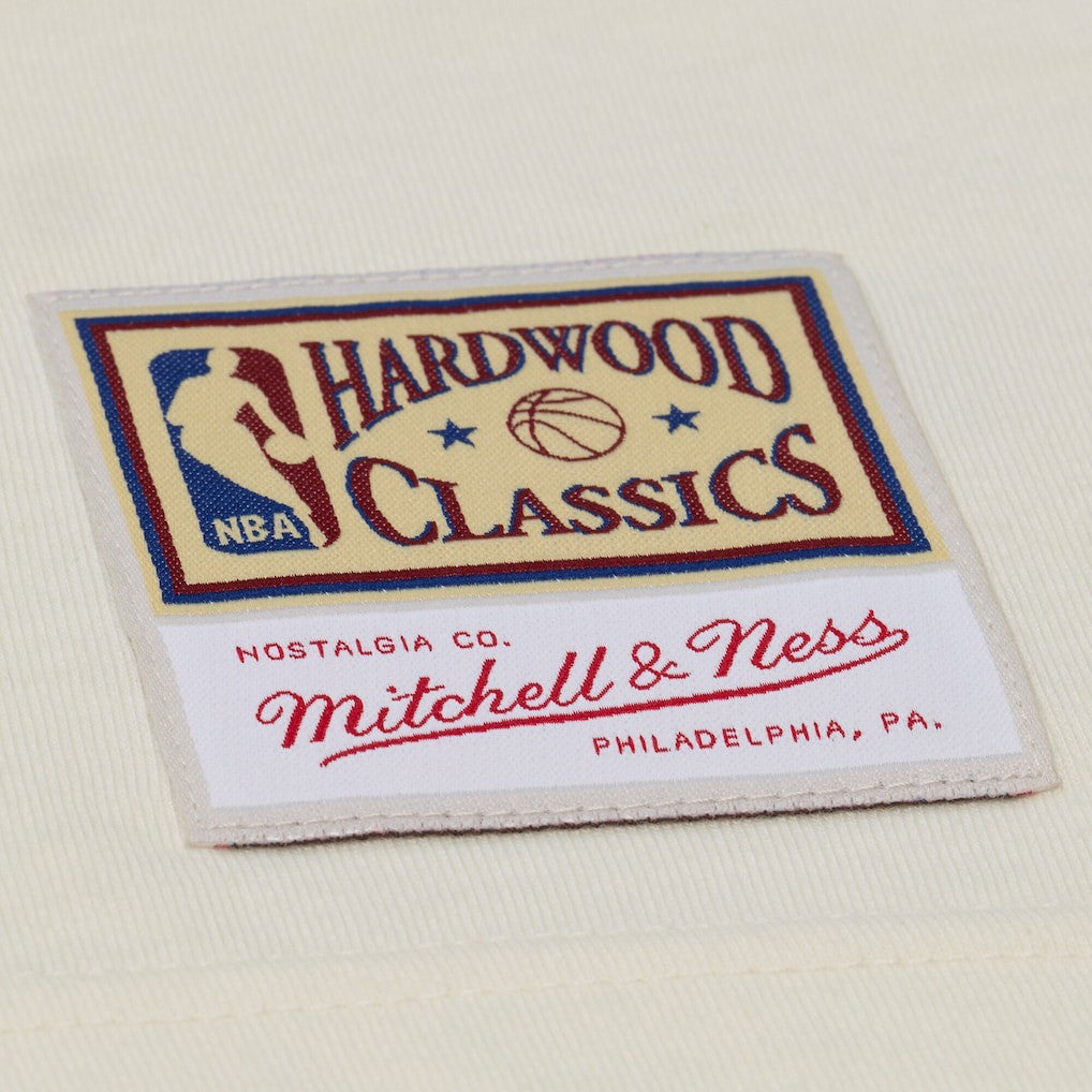 Dallas Mavericks Hardwood Classics Chainstitch Premium T-Shirt Cream - Mitchell & Ness