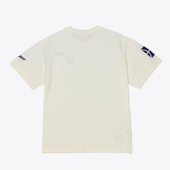 Utah Jazz Hardwood Classics Chainstitch Premium T-Shirt Cream - Mitchell & Ness