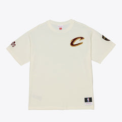 Cleveland Cavaliers Hardwood Classics Chainstitch Premium T-Shirt Cream - Mitchell & Ness