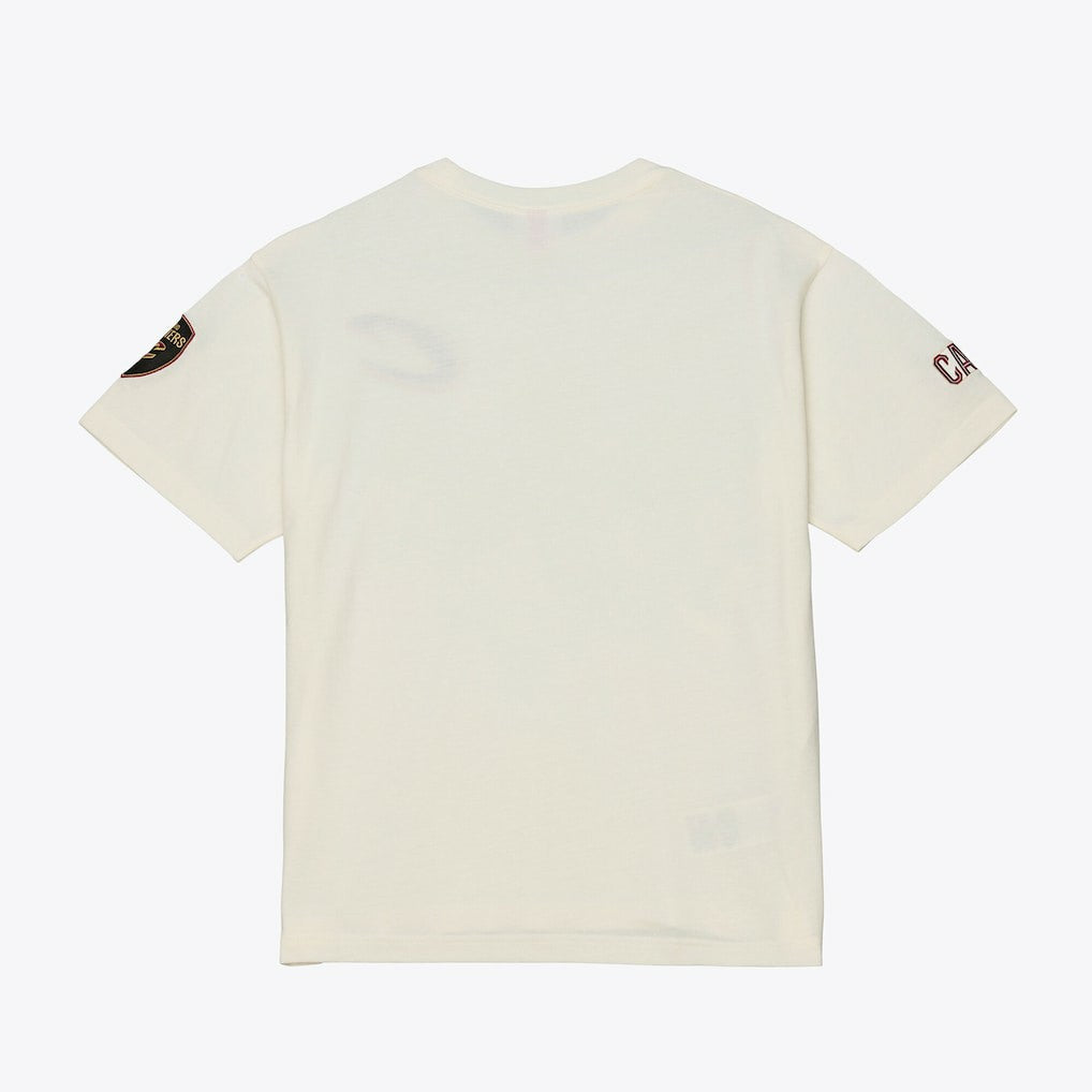 Cleveland Cavaliers Hardwood Classics Chainstitch Premium T-Shirt Cream - Mitchell & Ness