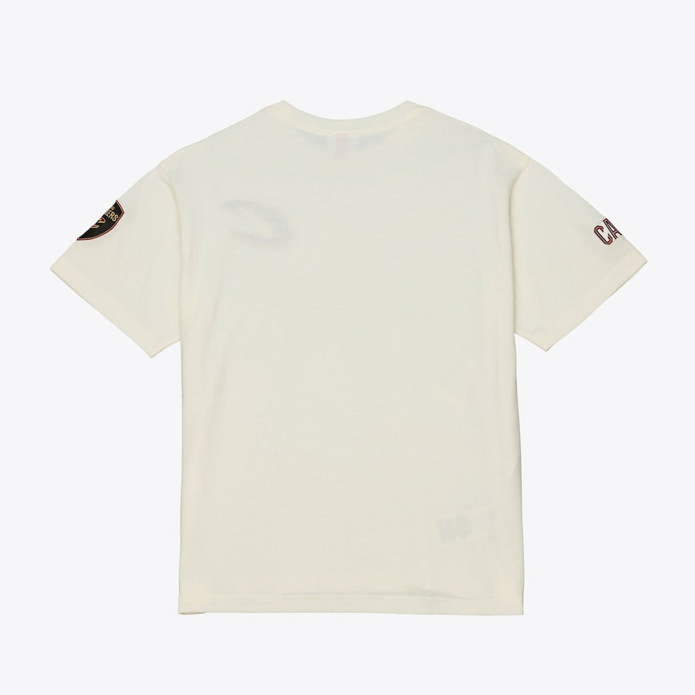 Cleveland Cavaliers Hardwood Classics Chainstitch Premium T-Shirt Cream - Mitchell & Ness