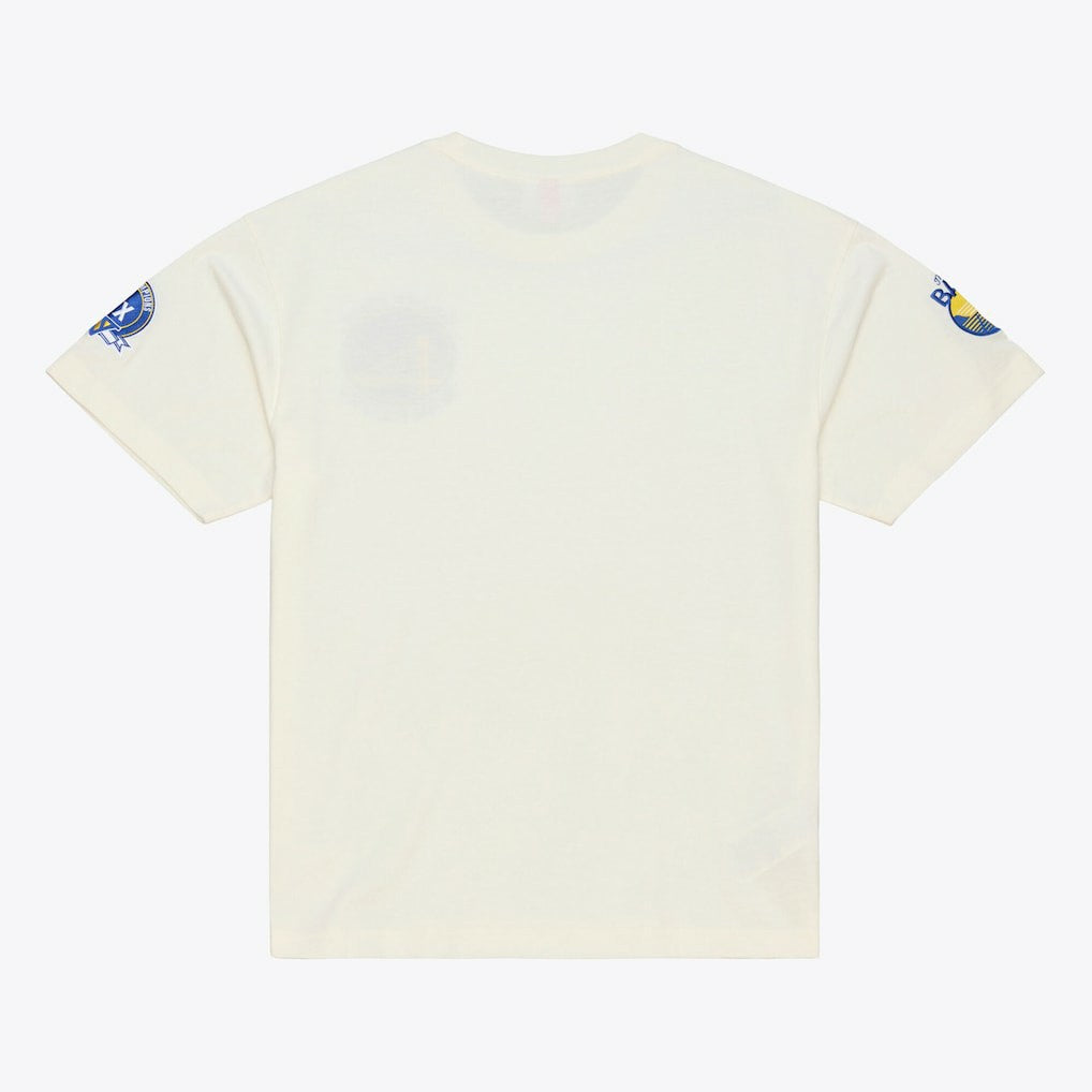 Golden State Warriors Hardwood Classics Chainstitch Premium T-Shirt Cream - Mitchell & Ness