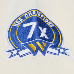 Golden State Warriors Hardwood Classics Chainstitch Premium T-Shirt Cream - Mitchell & Ness
