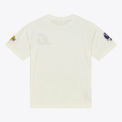 Los Angeles Lakers Hardwood Classics Chainstitch Premium T-Shirt Cream - Mitchell & Ness