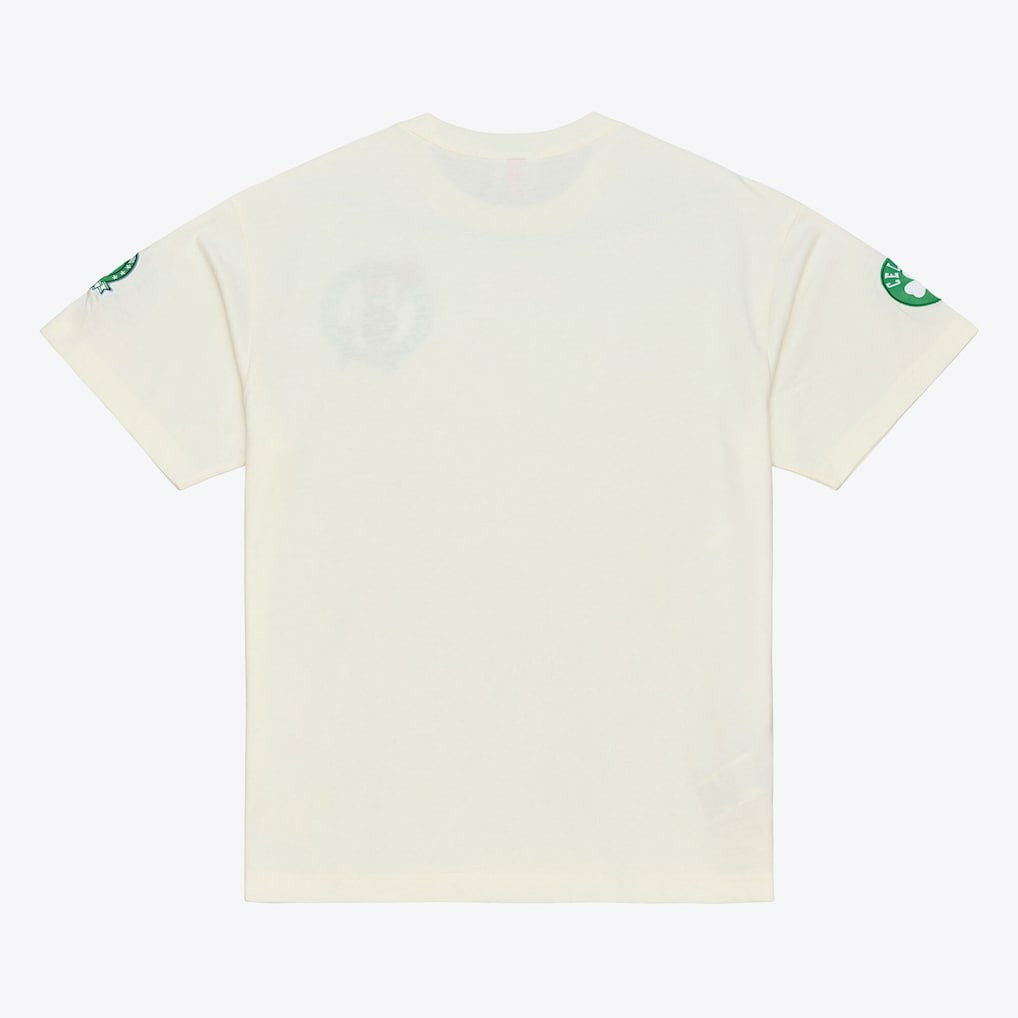Boston Celtics Hardwood Classics Chainstitch Premium T-Shirt Cream - Mitchell & Ness