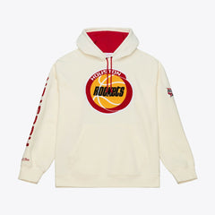 Houston Rockets Hardwood Classics Chainstitch Premium Fleece Hoodie Cream - Mitchell & Ness