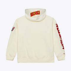 Houston Rockets Hardwood Classics Chainstitch Premium Fleece Hoodie Cream - Mitchell & Ness