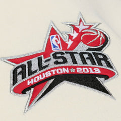 Houston Rockets Hardwood Classics Chainstitch Premium Fleece Hoodie Cream - Mitchell & Ness