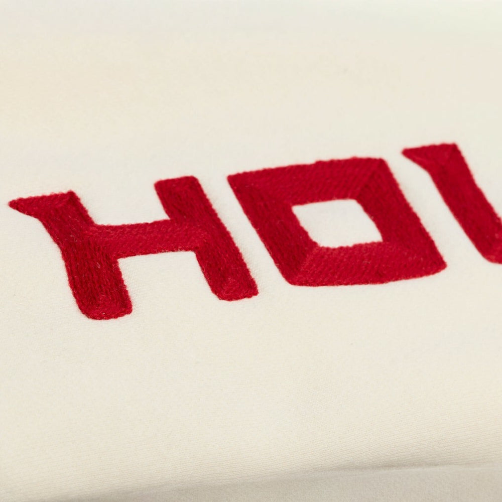 Houston Rockets Hardwood Classics Chainstitch Premium Fleece Hoodie Cream - Mitchell & Ness