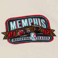 Memphis Grizzlies Hardwood Classics Chainstitch Premium Fleece Hoodie Cream - Mitchell & Ness