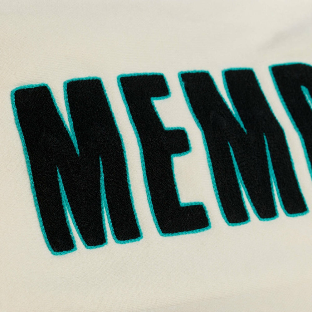Memphis Grizzlies Hardwood Classics Chainstitch Premium Fleece Hoodie Cream - Mitchell & Ness