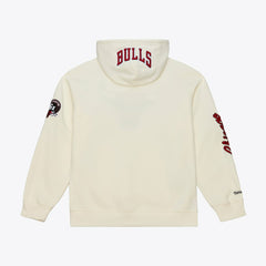 Chicago Bulls Hardwood Classics Chainstitch Premium Fleece Hoodie Cream - Mitchell & Ness