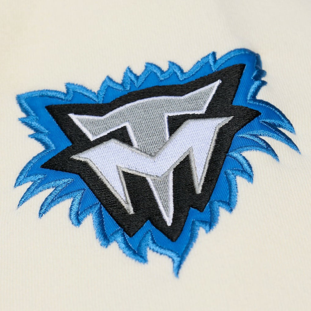 Minnesota Timberwolves Hardwood Classics Chainstitch Premium Fleece Hoodie Cream - Mitchell & Ness
