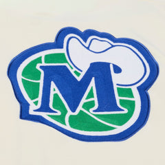 Dallas Mavericks Hardwood Classics Chainstitch Premium Fleece Hoodie Cream - Mitchell & Ness