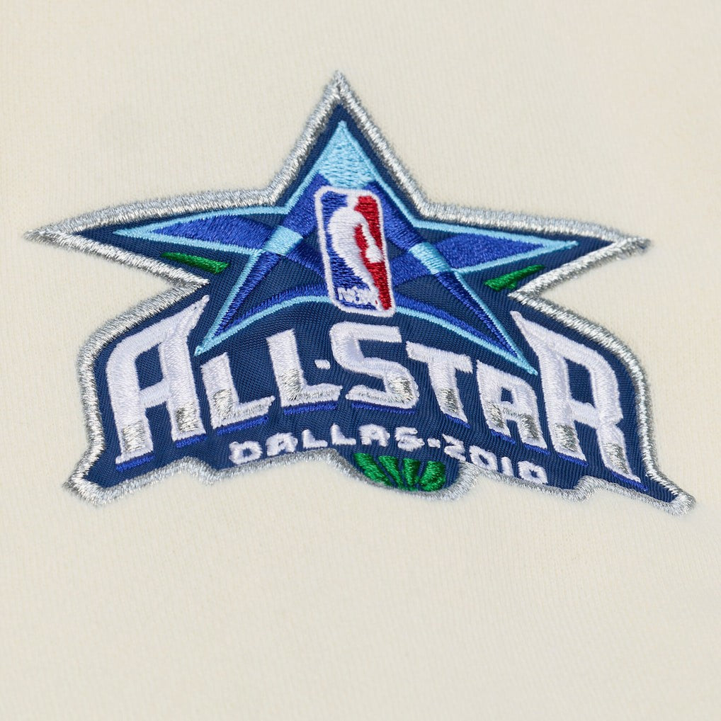 Dallas Mavericks Hardwood Classics Chainstitch Premium Fleece Hoodie Cream - Mitchell & Ness