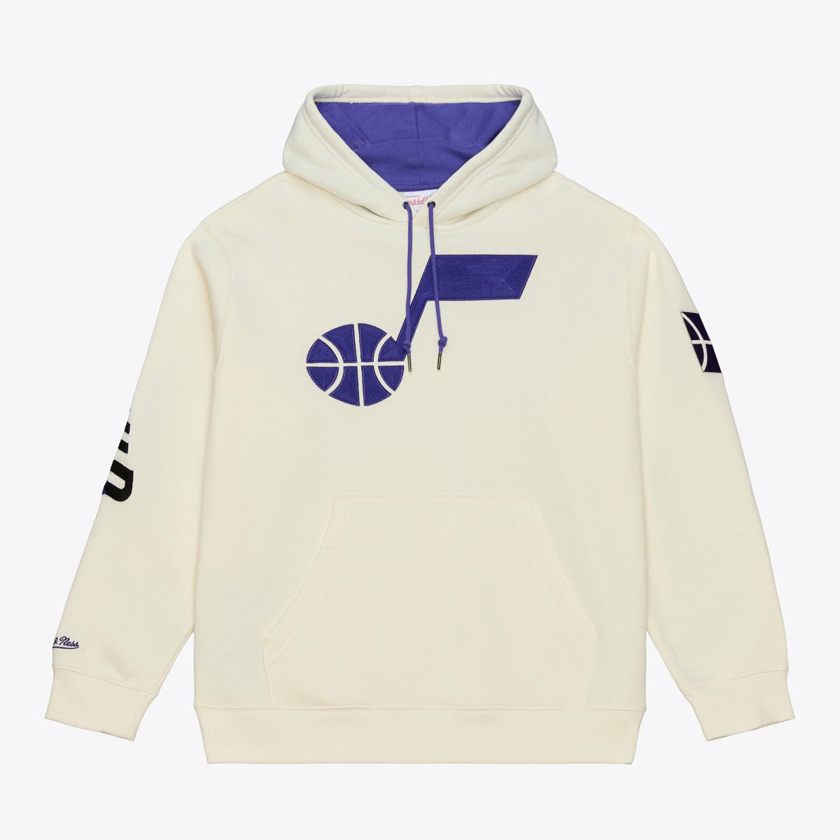 Utah Jazz Hardwood Classics Chainstitch Premium Fleece Hoodie Cream - Mitchell & Ness outlet