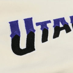 Utah Jazz Hardwood Classics Chainstitch Premium Fleece Hoodie Cream - Mitchell & Ness outlet