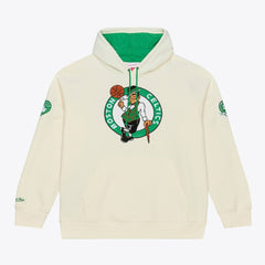 Boston Celtics Hardwood Classics Chainstitch Premium Fleece Hoodie Cream - Mitchell & Ness