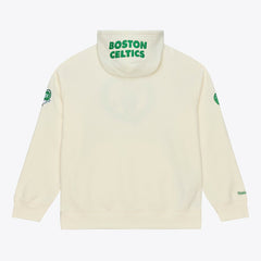 Boston Celtics Hardwood Classics Chainstitch Premium Fleece Hoodie Cream - Mitchell & Ness
