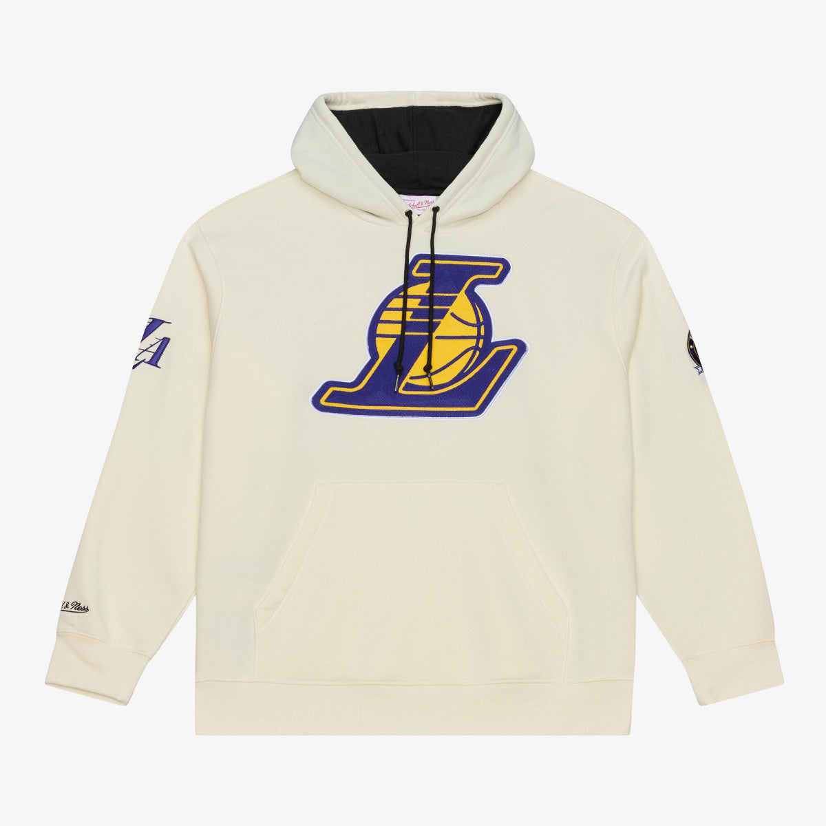 Los Angeles Lakers Hardwood Classics Chainstitch Premium Fleece Hoodie Cream - Mitchell & Ness
