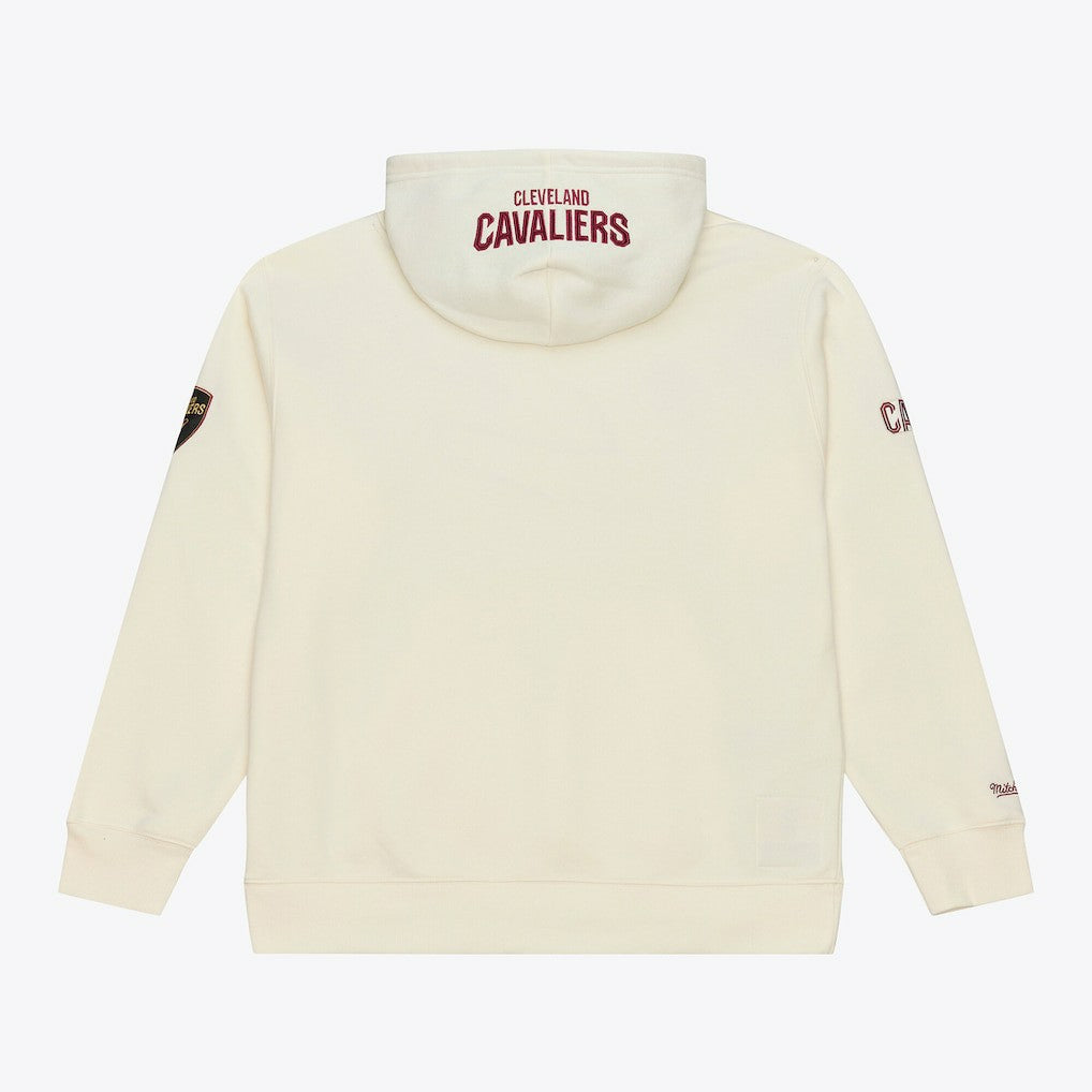 Cleveland Cavaliers Hardwood Classics Chainstitch Premium Fleece Hoodie Cream - Mitchell & Ness