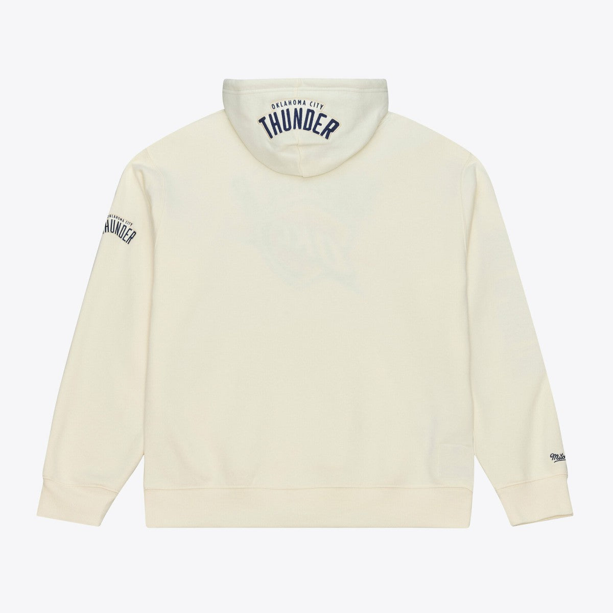 Oklahoma City Thunder Hardwood Classics Chainstitch Premium Fleece Hoodie Cream - Mitchell & Ness