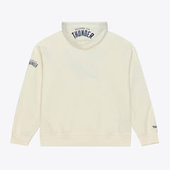 Oklahoma City Thunder Hardwood Classics Chainstitch Premium Fleece Hoodie Cream - Mitchell & Ness