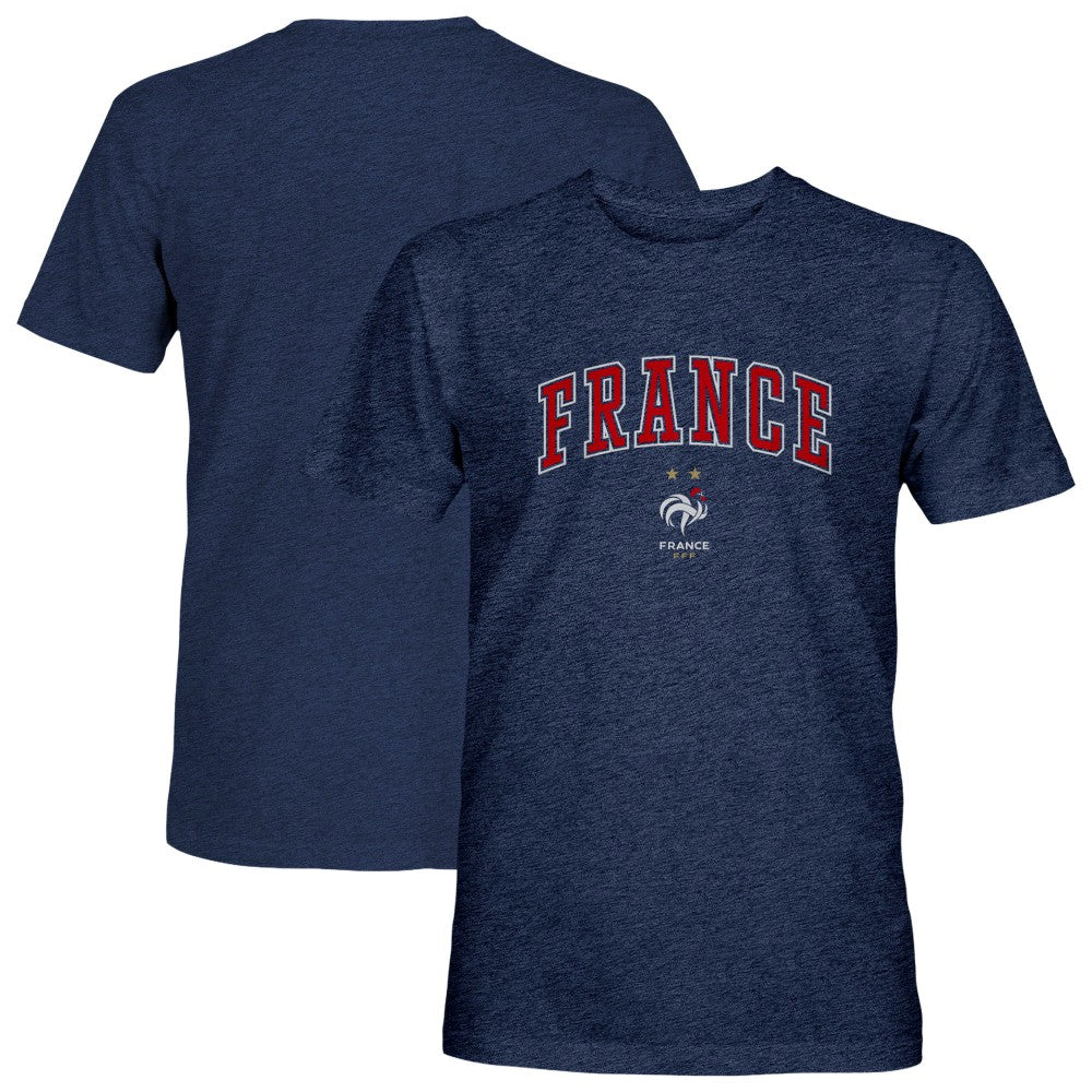 France National Team 1863FC Athletic Wordmark Vintage Tri-Blend T-Shirt Navy