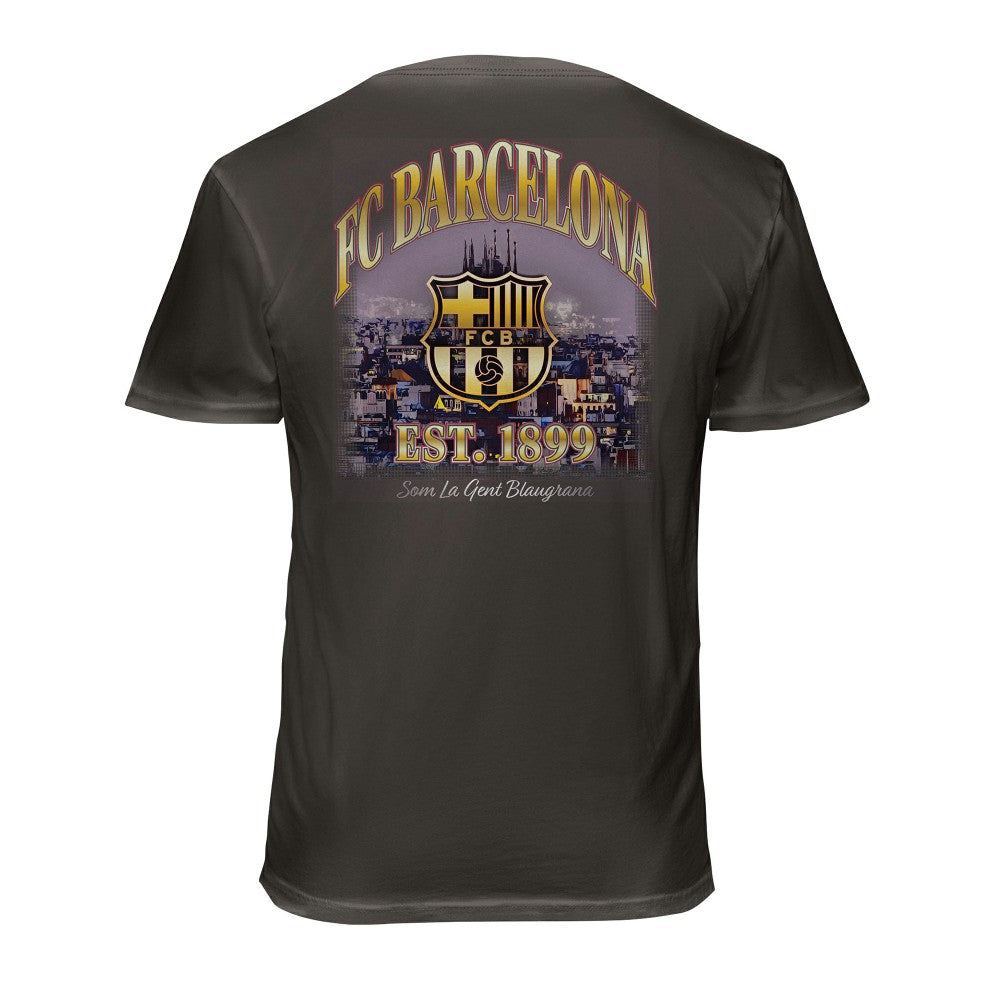 Barcelona 1863FC Wordmark Cotton T-Shirt Gray