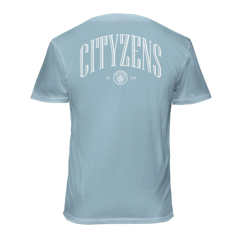Manchester City 1863FC Back Wordmark Soft Wash T-Shirt Light Blue